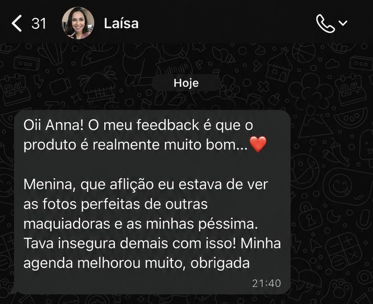 Depoimento da Laísa no WhatsApp
